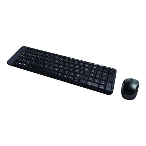 Kit De Teclado Y Mouse Inalámbrico Logitech Mk220 Español Latinoamérica Negro