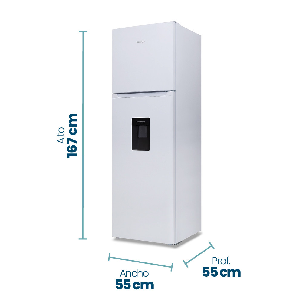 Heladera Philco Top Mount 281Lts No Frost Con Dispenser Blanca