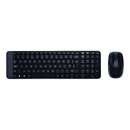 Kit De Teclado Y Mouse Inalámbrico Logitech Mk220 Español Latinoamérica Negro