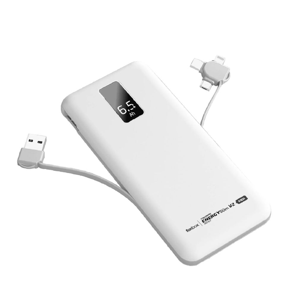 Cargador Pórtatil Foxbox Energy Slim V2 6500 Mah Blanco