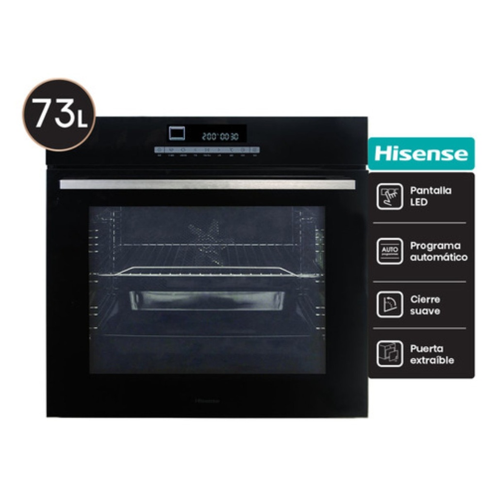 Horno Eléctrico Hisense Empotrable 73 Litros Negro 94Bi66331Ag