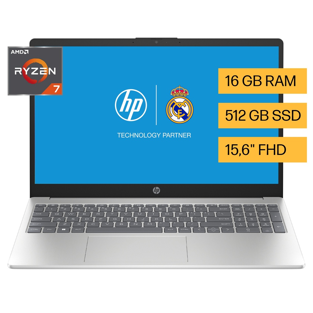 Notebook HP AMD Ryzen 7 15.6" 16GB 512GB SSD Windows 11 Home