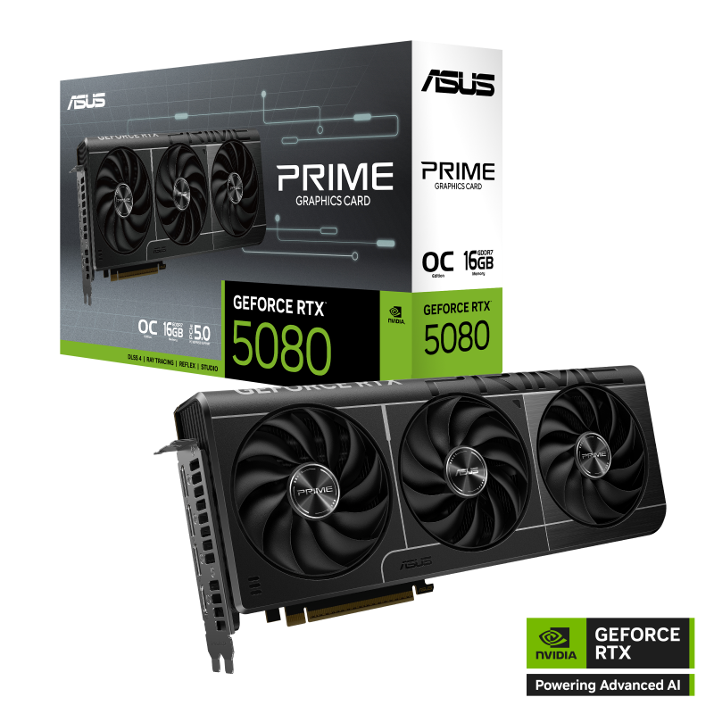 Placa de video Asus Prime GeForce RTX 5080 OC Edition 16GB GDDR7 2685 MHz