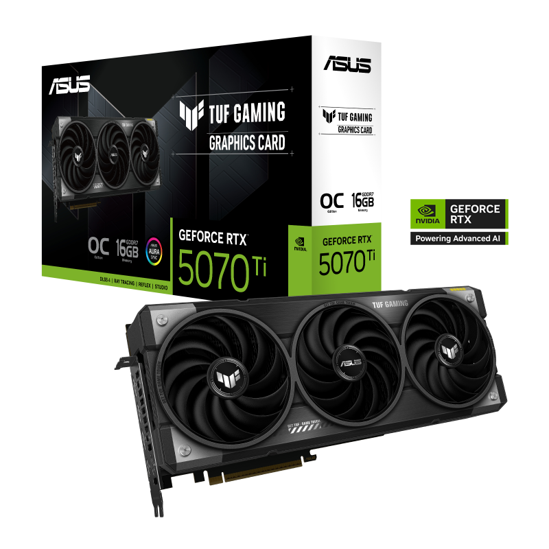 Placa de video Asus TUF Gaming GeForce RTX 5070 Ti OC Edition 16 GB